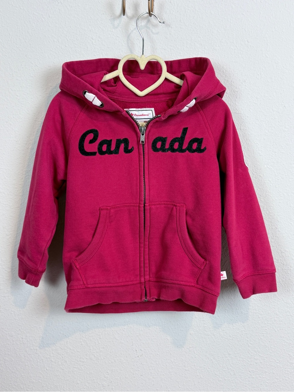 Canadiana Red Canada Full Zip Hoodie 4T